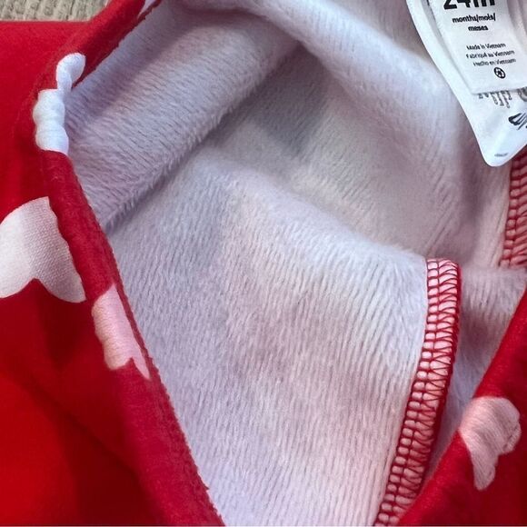 Carter’s Red Heart Print Fleece Lined Leggings Size 24M - Picture 7 of 7